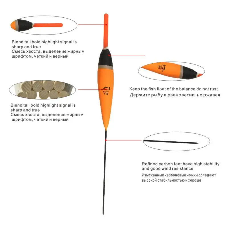 Flotador de pesca de 5g con luz Led para carpa, accesorios de boya Bobber de abeto, brillante, madera de Balsa, 10 unidades - imagen 4
