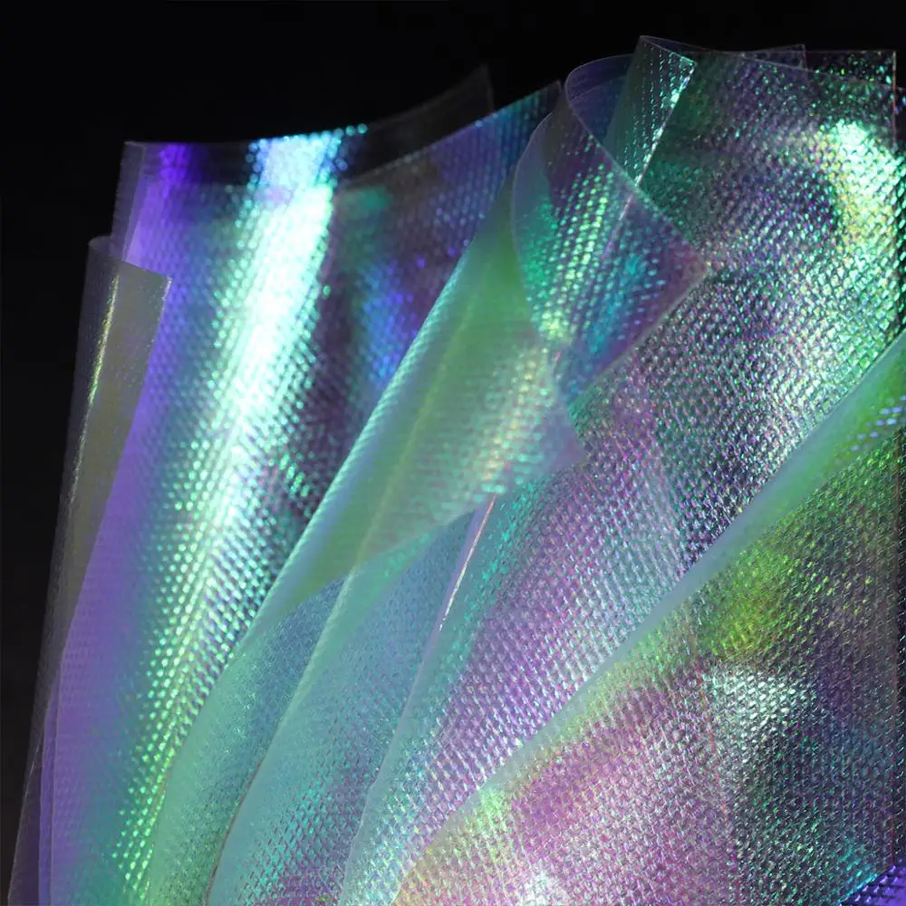 20 piezas de plástico transparente para pesca en agua salada, lámina de piel de pescado en relieve con perlas, aparejo Sabiki, Serpentina, Material de atado de moscas de camarones, 5x10cm - imagen 2