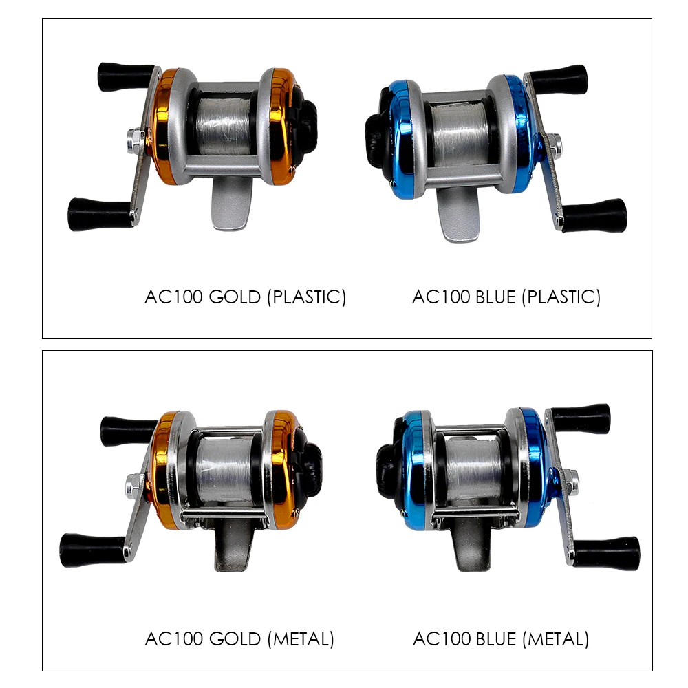 Mini rueda de pesca de tambor de Metal/plástico portátil, carrete de pesca en hielo de invierno con alambre, aparejos al aire libre, accesorios de pesca - imagen 3