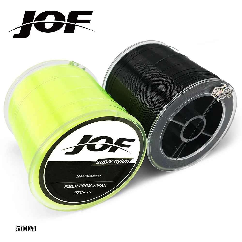 Línea de pesca de nailon JOF, línea de pesca monofilamento extremadamente fuerte de 500m, 5 LB-30 LB