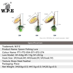 Spinnerbait W.P.E con cuchara y pluma para carpa