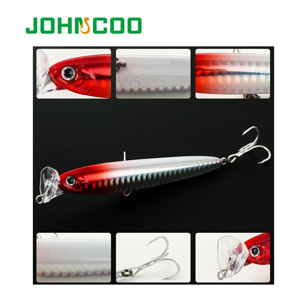 JOHNCOO Rocket Bait 95 señuelo de pesca hundido señuelo de pesca para lubina 95mm 22g Wobbler lápiz señuelos y cebo Artificial Stickbaits - imagen 2