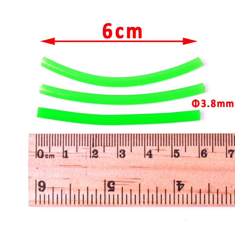 Wifreo-Tubo de silicona luminoso suave, gancho brillante, manga de vástago, aparejo de agua salada, tubos de señuelo, 2 bolsas, 20 piezas, 6cm - imagen 2