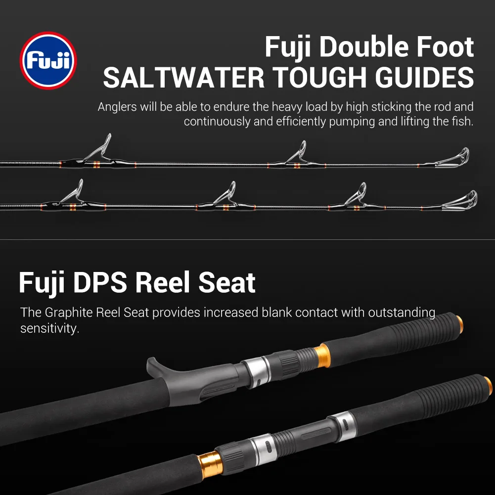 Caña de pescar NOEBY-INFINITE Jigging, guía Fuji, caña de fundición giratoria, cañas de pescar de mar, 1,83 M, 2 secciones - imagen 5