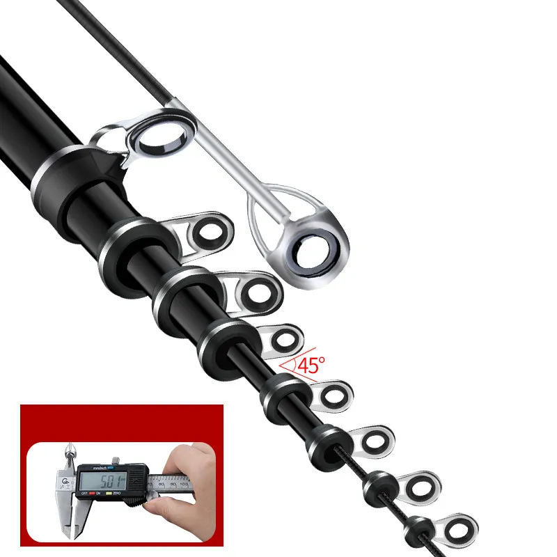 Caña de pescar telescópica de fibra de carbono, caña de pescar telescópica de sección larga, 3,1 M, 4,1 M, 5,1 M, 6,1 M, 5 # - imagen 5