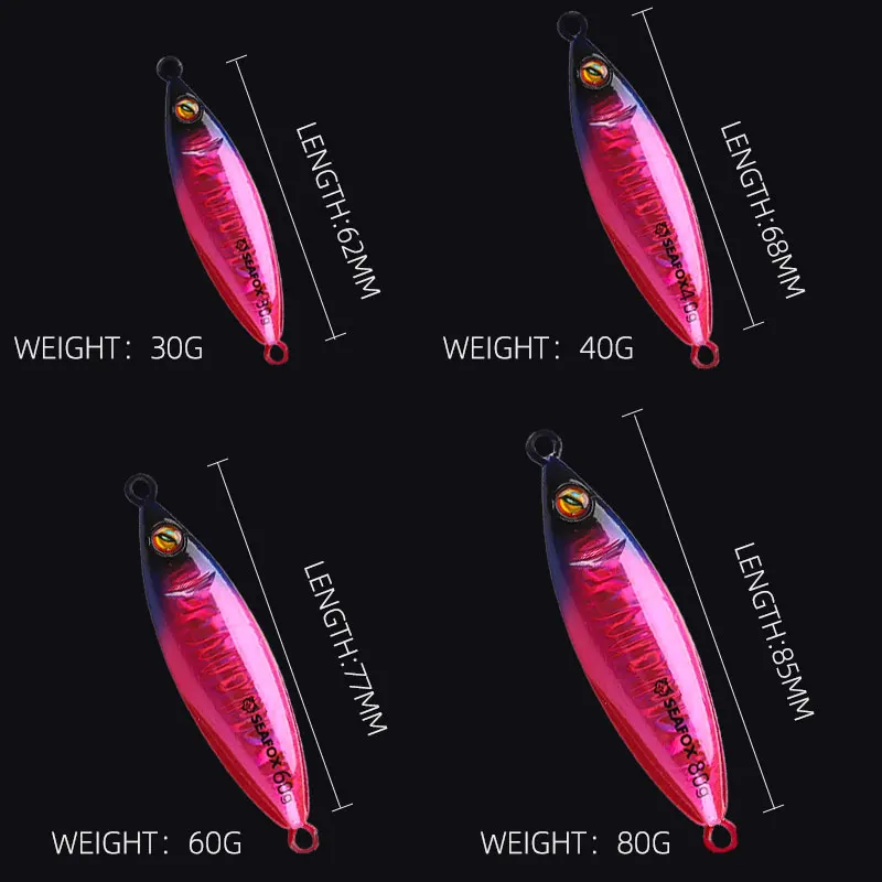 Señuelos Jig Metal SF01 – Pesas 30-80g para pesca - imagen 4
