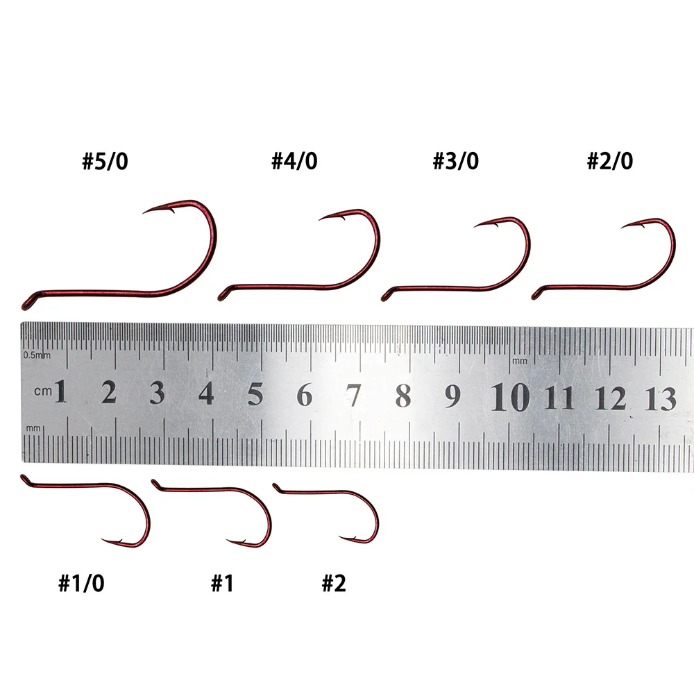 Anzuelo de pulpo de pesca, anzuelo circular de agua salada, para señuelo, gusano, Jigging, agua dulce, bagre, trucha, 100 piezas - imagen 3