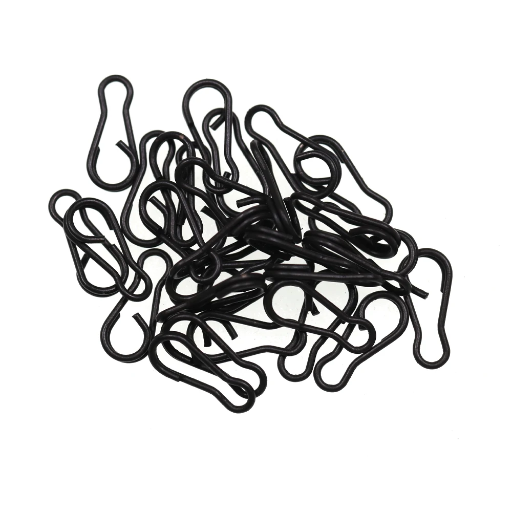 Clips de Kwik rápidos, 12mm, Color negro mate, Terminal de pesca de carpa, aparejos extremos, 100 Uds. - imagen 5