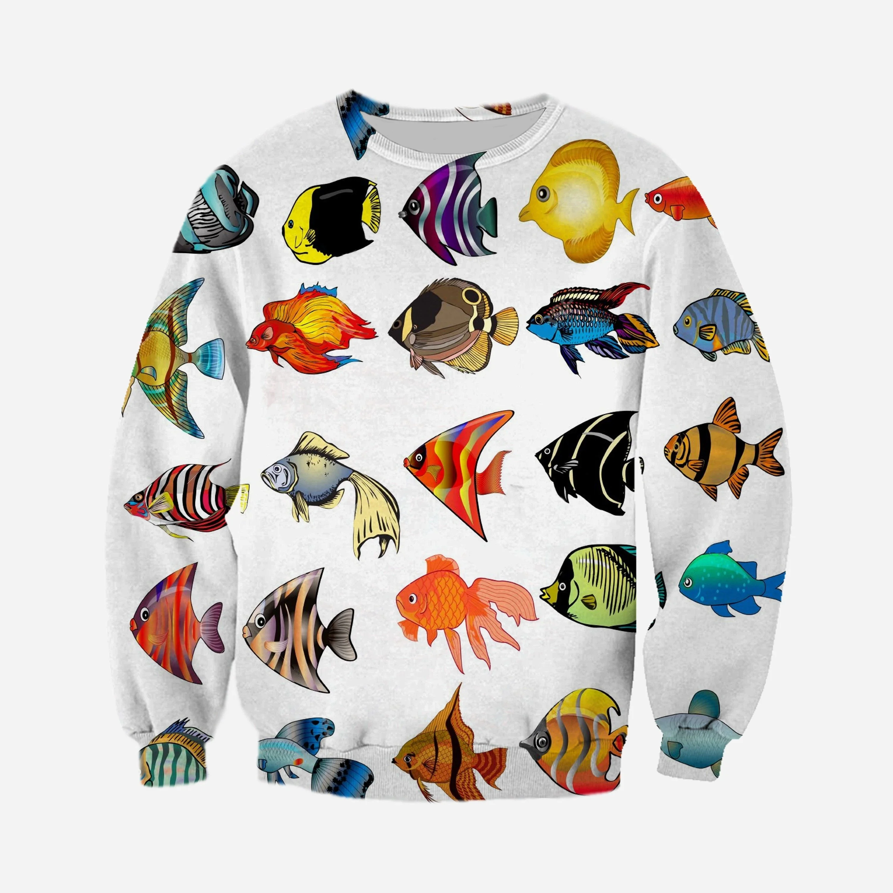 Sudaderas con capucha/sudaderas con estampado 3D de arte de peces tropicales para hombre, moda Harajuku con capucha, ropa de calle de manga larga para otoño, sudadera para hombre - imagen 3