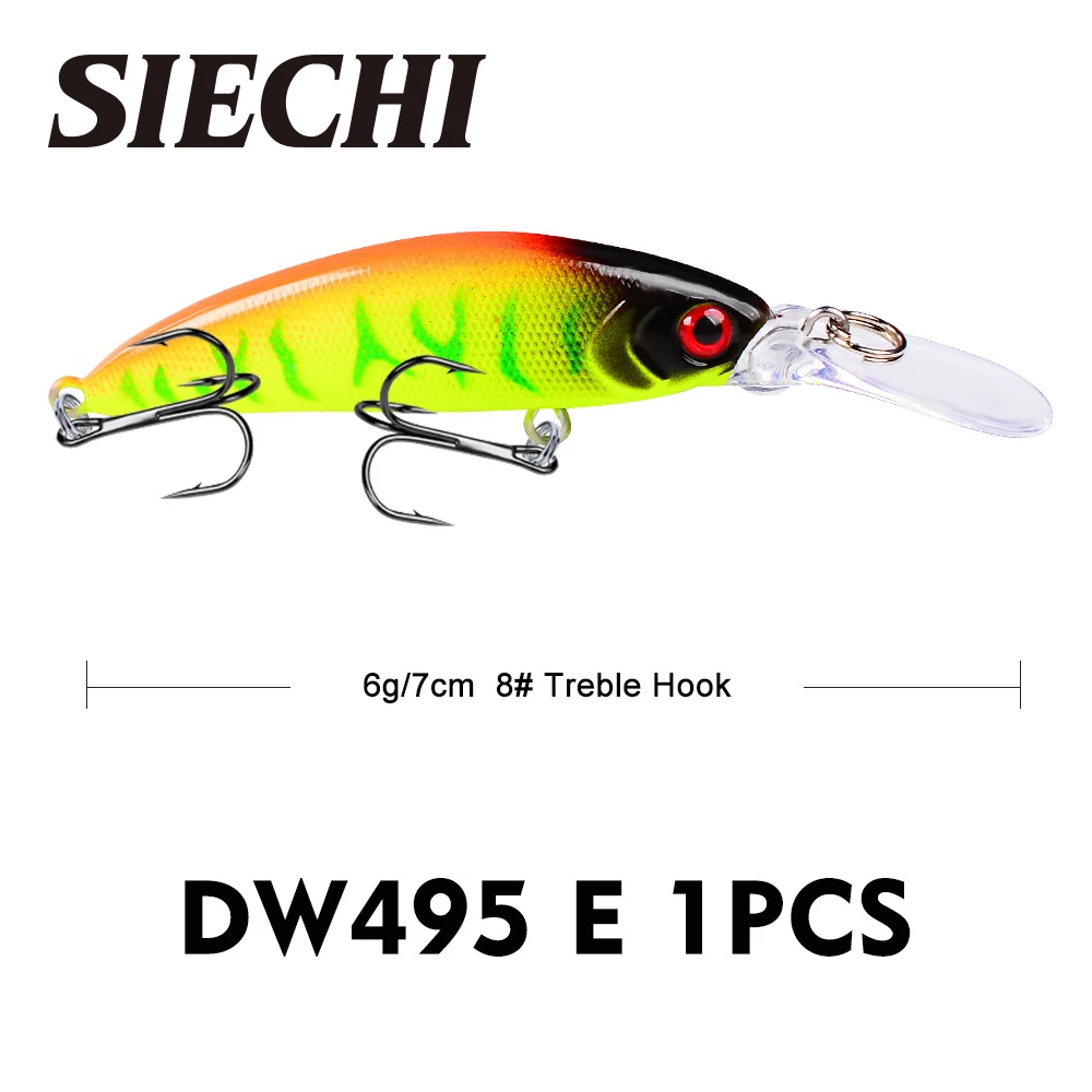 Señuelo de pesca de 70mm, 6g, ojos 3D, Crankbait, Wobblers, cebo duro de plástico Artificial, aparejos de pesca - imagen 3