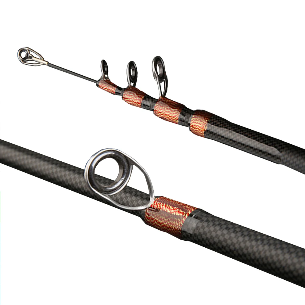 Caña de fundición giratoria de carbono de alta calidad, señuelo de viaje, caña de pescar telescópica de trucha, peso del señuelo 5-20g, poste de mango de madera para carpa - imagen 3