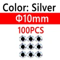 100pcs 10mm Silver