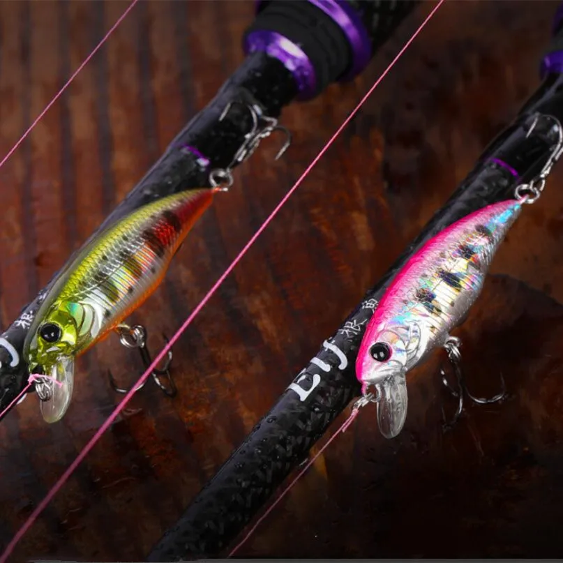 Mini señuelo de Pesca de pececillo, 1 piezas, 5,5 cm, 4,5g, cebo duro Artificial, ojos 3D, Crankbait, Lucio, Wobblers, aparejos de Pesca
