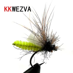 KKWEZVA señuelos de mosca de pesca, cebo de trucha, tipo flotante seco, similar al cebo de mosca artificial, 18 piezas