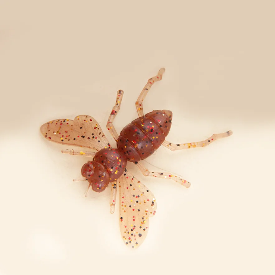 Cebo de pesca suave luminoso de 30mm, cebo Artificial de silicona con mosca de mariposa, gusano, gusanos, 24 unids/lote - imagen 2