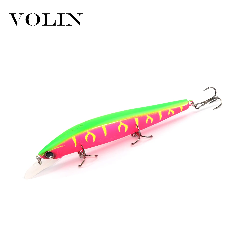 Volin-señuelo de pesca flotante Wobbler para pececillos, 3 unidades, 110mm, 15g, con 3 ganchos de pesca, señuelo de pesca para peces de aguas poco profundas - imagen 4