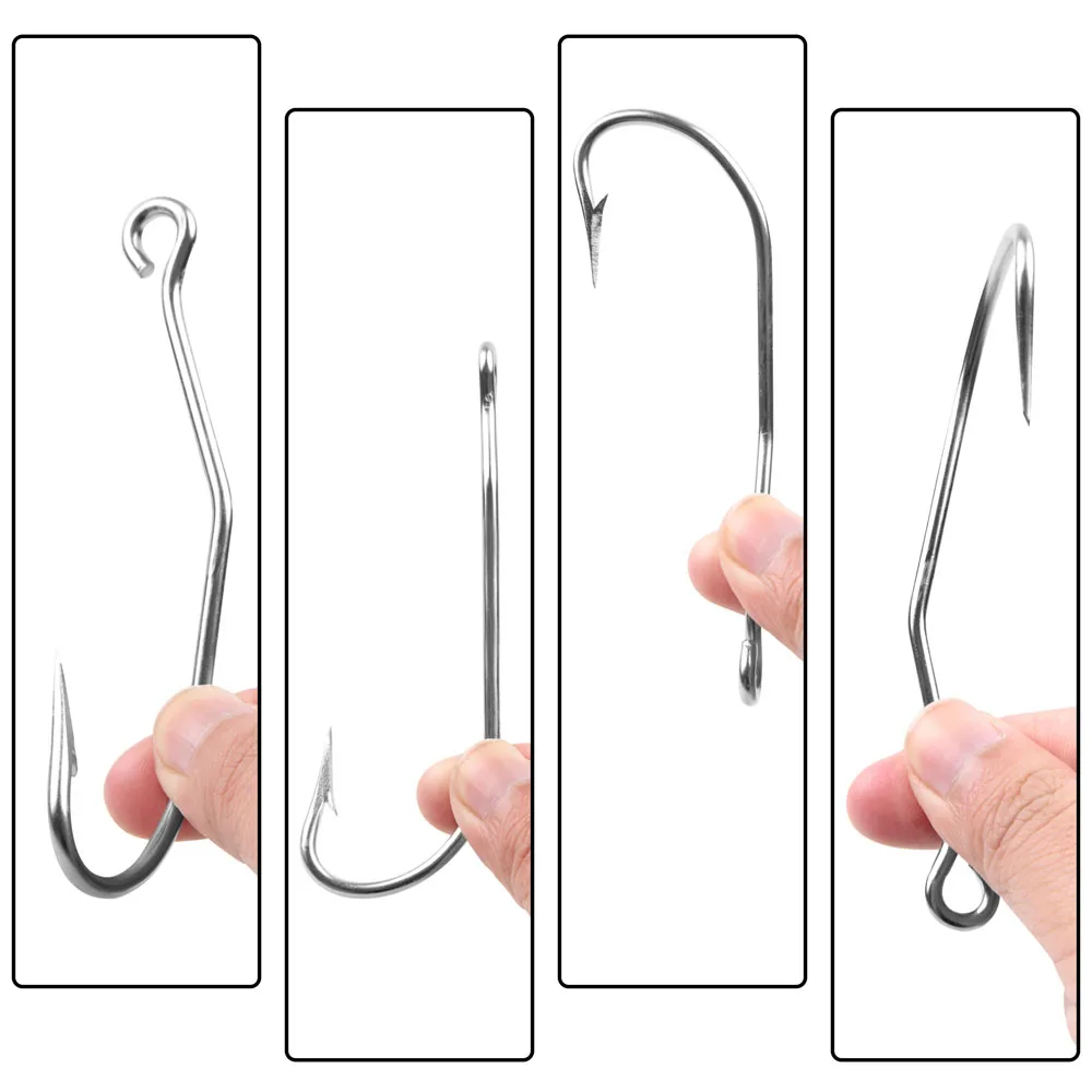 Shaddock-anzuelo de pesca de acero inoxidable 31022, gancho de pesca de caña larga doblada, anzuelos de plantilla para pesca en agua salada, 50 Uds. - imagen 3