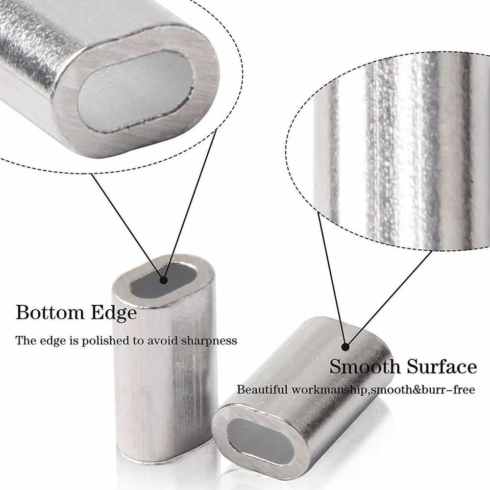 Shaddock-Tubo de pesca de aluminio ovalado, manguitos de engarce, conector, accesorios de línea de pesca, blanco, 600 unids/caja - imagen 3