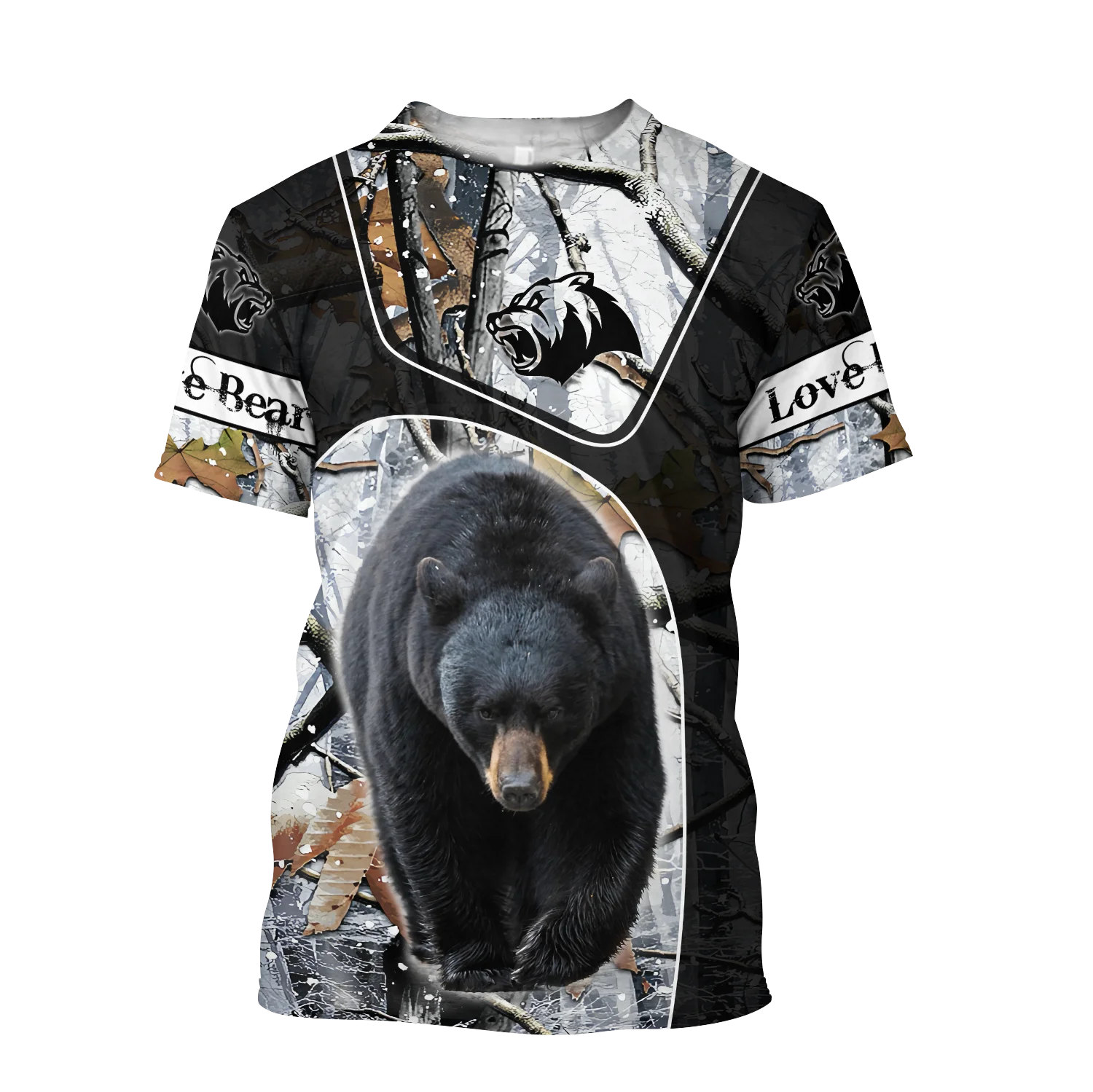 Camiseta pesca manga corta con estampado 3D oso - imagen 3