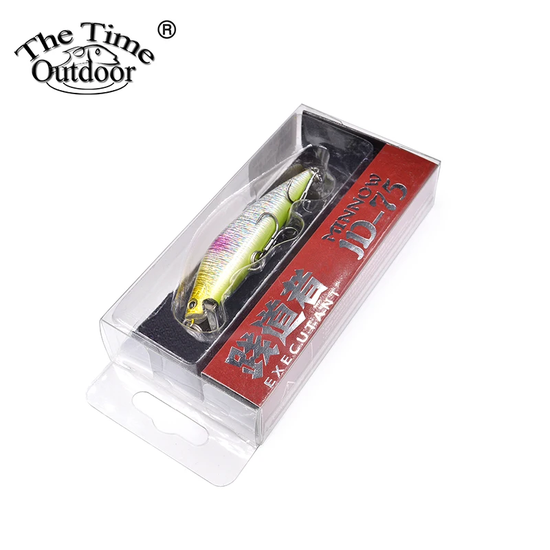 THETIME JD75 8g pececillo flotante señuelo de pesca 75mm cebo duro Artificial aparejos de pesca para lubina perca Lucio trucha señuelos - imagen 3