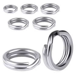 100 unids/lote anillo sólido de pesca 304 anillo de pesca de acero inoxidable bucle de Jigging para manivela en blanco conector de cebo herramientas de pesca