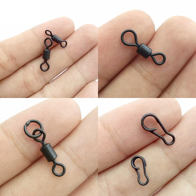 Juego de accesorios de pesca de carpa, accesorio de cambio rápido negro mate, cuerpo largo, 312 unids/lote - imagen 5