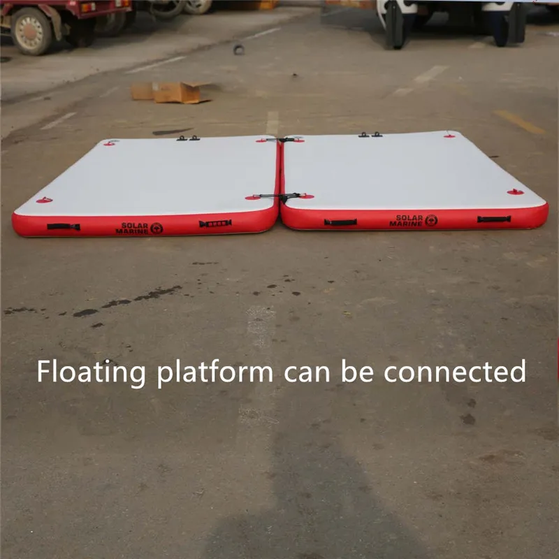 Plataforma flotante inflable de agua portátil marina Solar, barcos de pesca portátiles, cojín de aire, alfombra mágica, barco plano plegable - imagen 5