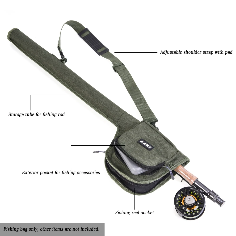 Bolsa impermeable para caña de pescar con mosca, estuche de tubos de almacenamiento para carrete de caña portátil, ajustable, aparejos de pesca - imagen 2