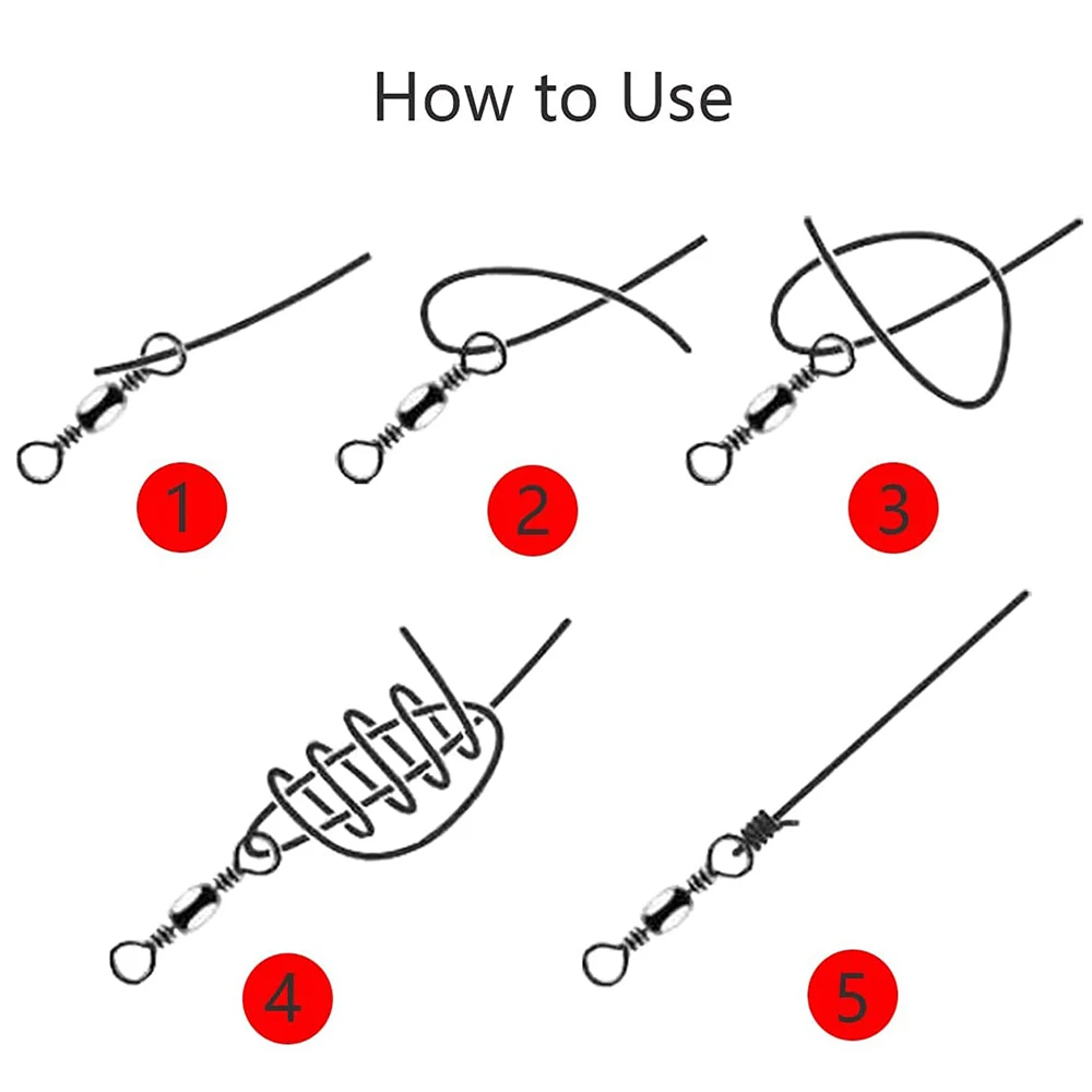 Conector de pesca giratorio de barril rodante, gancho de línea de pesca de mar, anillo sólido, 100 Uds. - imagen 5