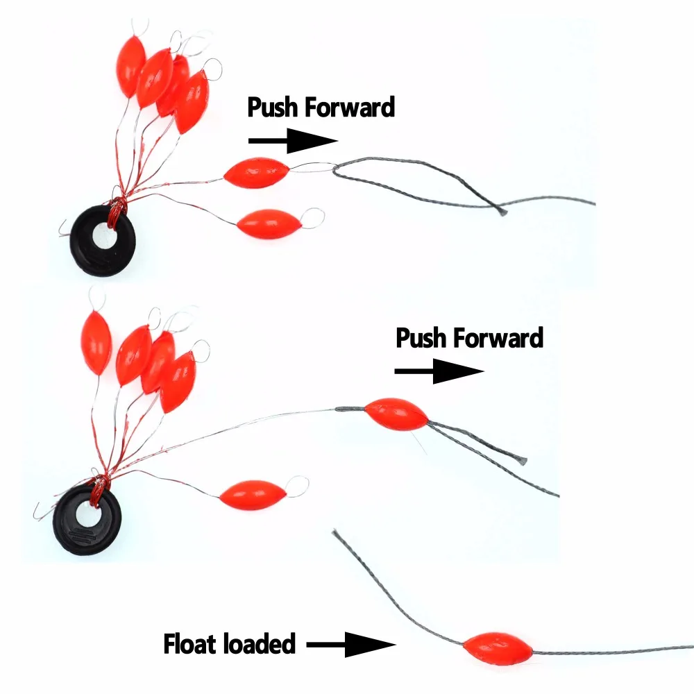 Bimoo-1 bolsa = 10 juegos, aparejo de pesca Fluo, amarillo, rojo, ovalado, cuentas de posicionamiento, accesorios de aparejos de pesca S, M, L, XL - imagen 2