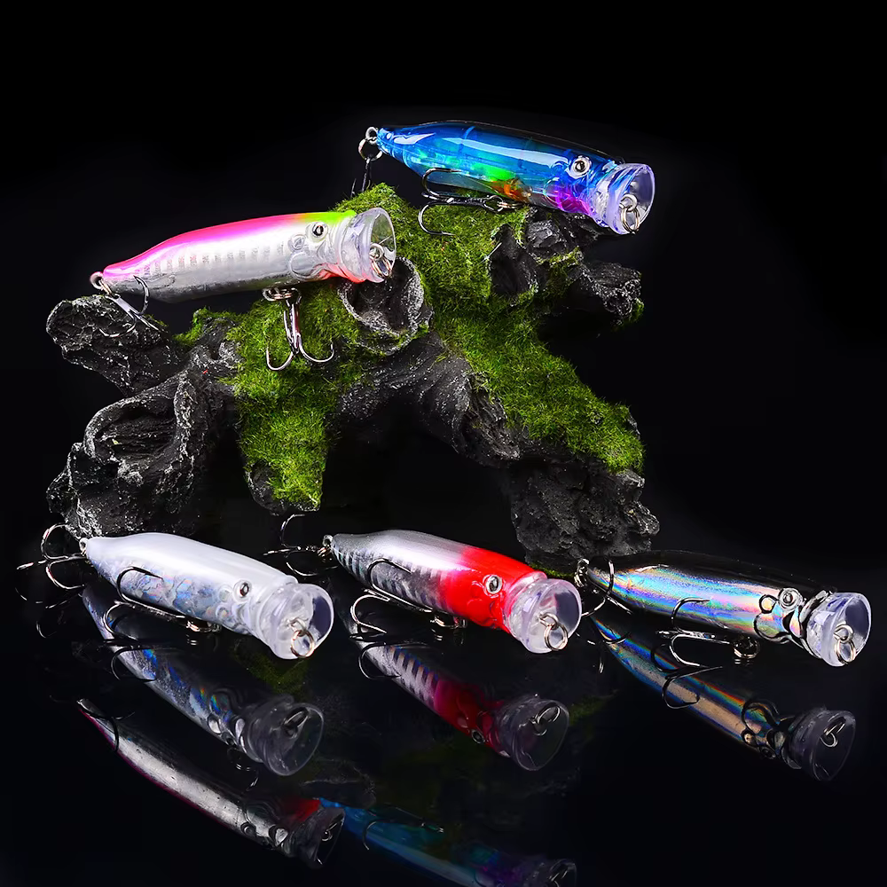 Señuelo Popper Topwater 7 cm 9,4 g - Crankbait duro para bass y carpa - imagen 5