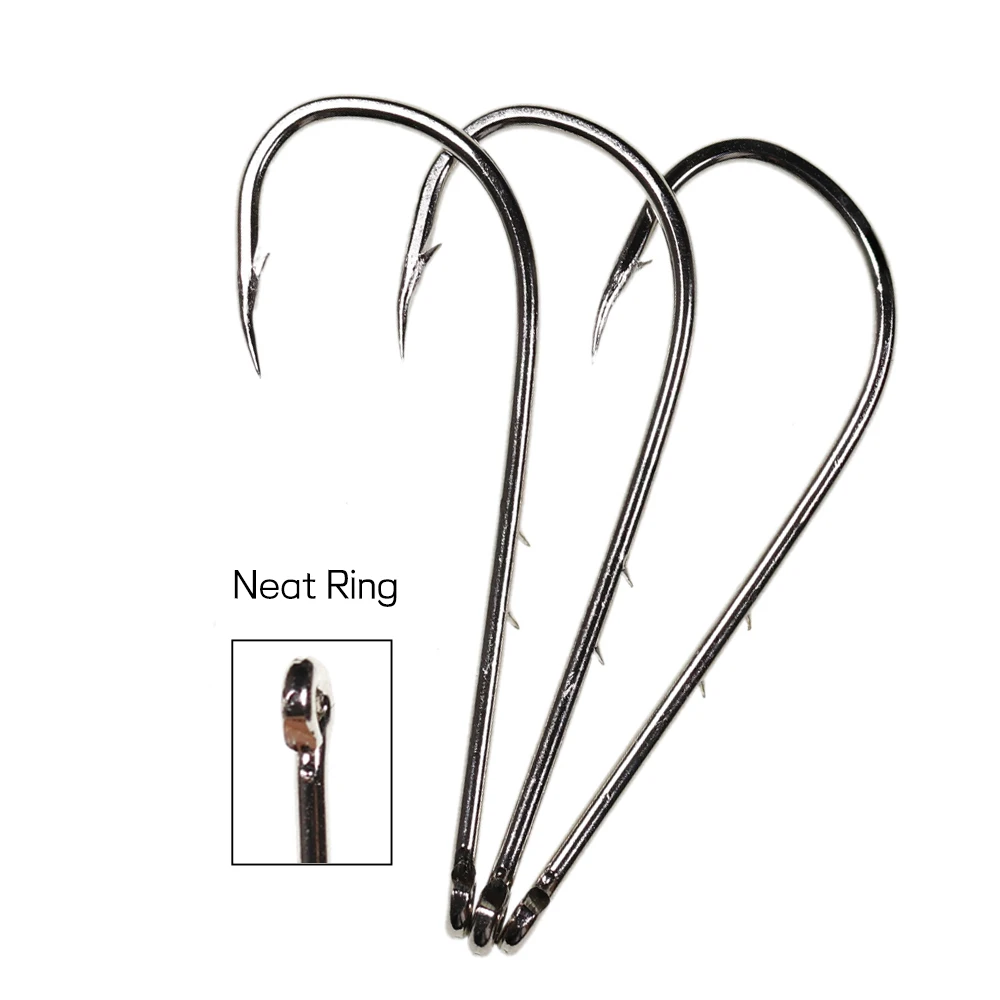 50 Uds Baitholder anzuelos de pesca de acero rico en carbono anzuelo de púas gusano estanque soporte de cebo de pescado tamaño 10 12 14 1/0 2/0 3/0 4/0 5/0 - imagen 4