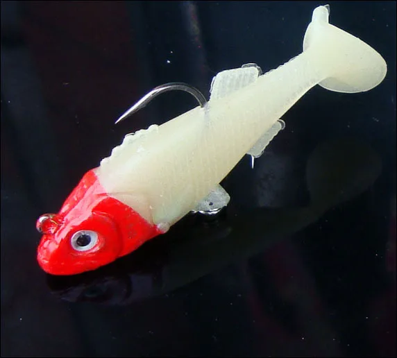 Señuelo de pesca nocturna, cebo blando que brilla, lubina Artificial, cabeza de serpiente, simulación de peces, cebo luminoso, 8g, 11g, 15g, 19g, lote de 2 piezas - imagen 4