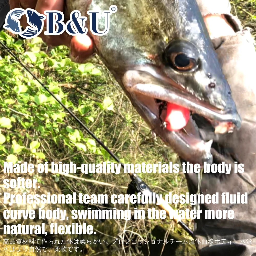 B & U-Señuelos de Pesca blandos, cebos Swimbait, Wobblers para lucio y lubina, cebo de goma súper suave, 90/130mm - imagen 5