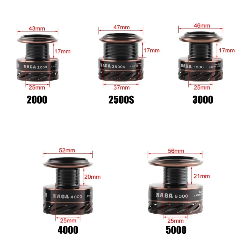 NAGA II SeaKnight-señuelo falso de rueda giratoria, 5,2: 1, 2500S, 2000, 3000, 4000, cuerpo de Metal, arrastre de fibra de carbono, 9-15KG, carrete de pesca - imagen 4