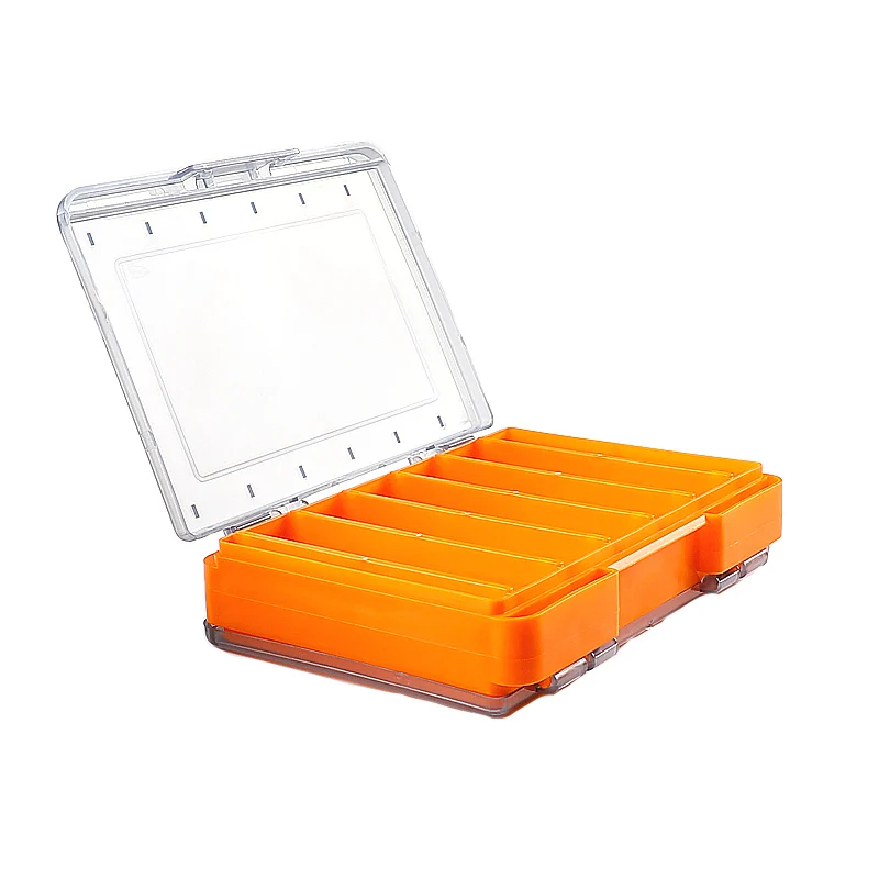 Caja de aparejos de pesca supercontinente de doble cara, 12 compartimentos, caja de almacenamiento de anzuelos, accesorios de pesca, almacenamiento de plástico C - imagen 3