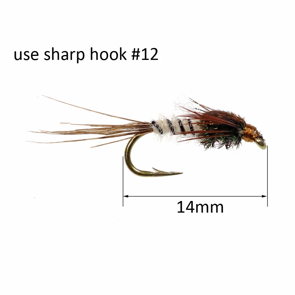 ICERIO 8 uds. Mayfly ninfas y moscas emergentes, señuelos de mosca de pesca de trucha, #12 - imagen 3