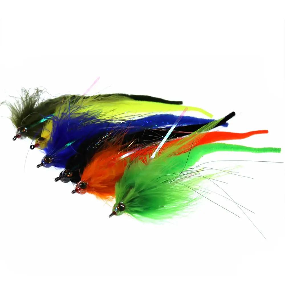 Bimoo, 1 caja = 10 Uds., colas de dragón, serpentinas para Lucio, Lucio, Muskie, señuelo de pesca, mosca, agua salada, cebo, pesca grande, moscas de Dragontail - imagen 4