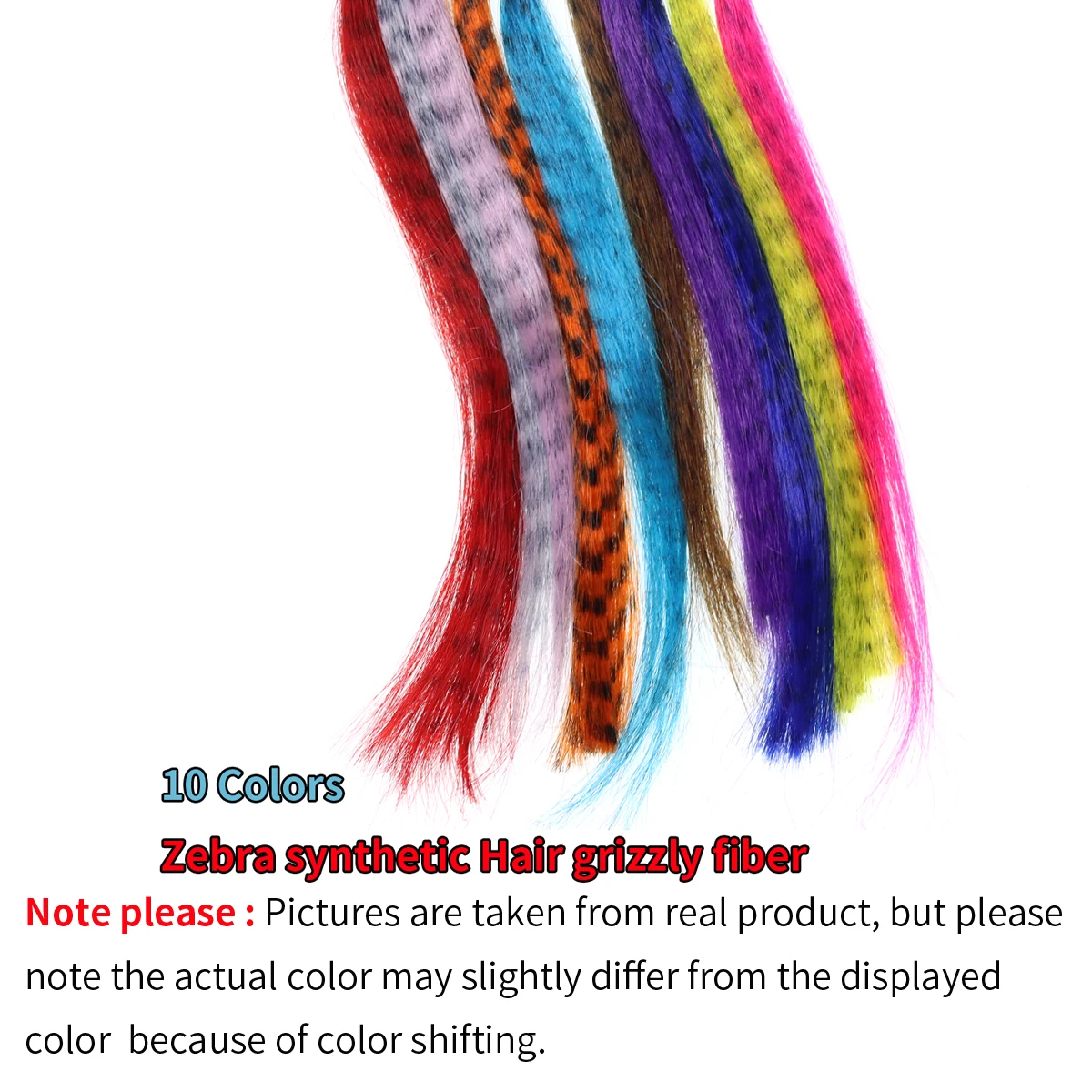 Piezas de pelo sintético de cebra para atar, serpentinas de Lucio, material de atado de moscas, cola buck, agua salada, pececillos, fibra de moscas, 2 uds. - imagen 3