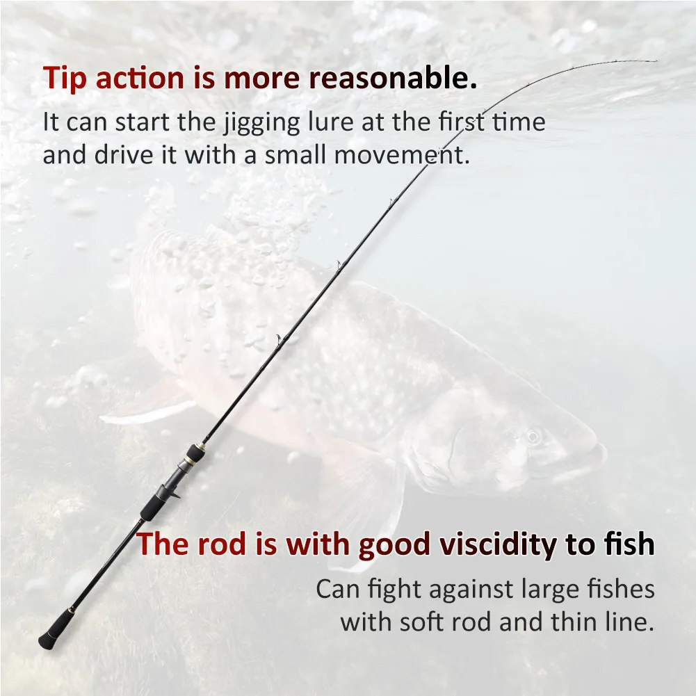 Noeby-caña de Jigging lenta con punta sólida, 1,68 m, 1,83 m, 1,96 m, Baitcasting giratorio, 30-350g, peso del señuelo, potencia M ML, cañas de pescar de agua salada - imagen 5