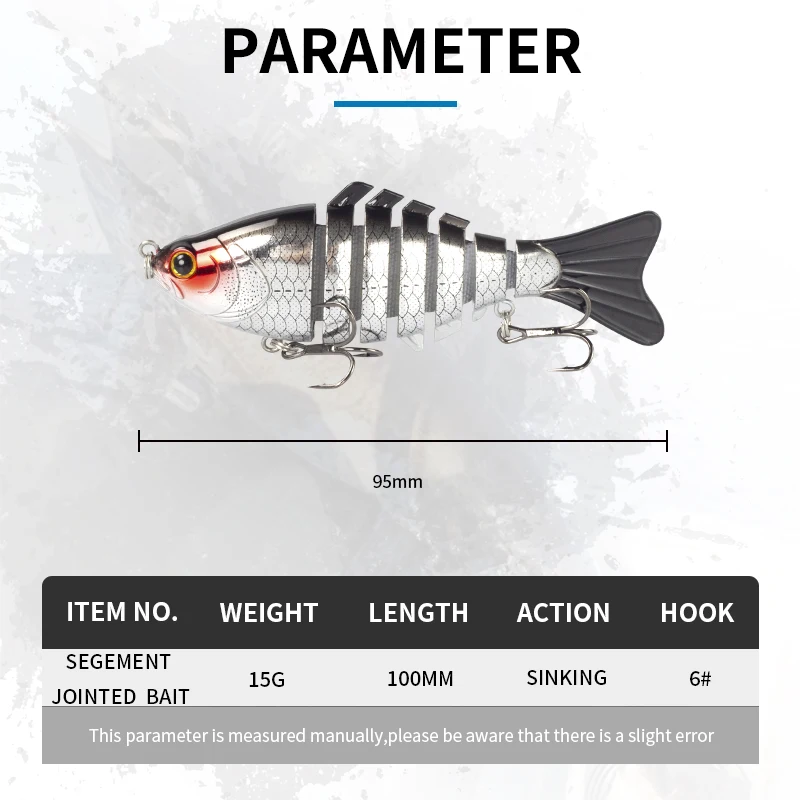 MAGIC WORKS-señuelo de pesca articulado de múltiples secciones, Wobblers que se hunden, Crankbait articulado, Swimbaits realistas, cebo Artificial duro - imagen 3