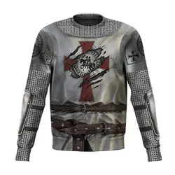 Sudadera de pesca con capucha QS44 - Estampado 3D caballero medieval