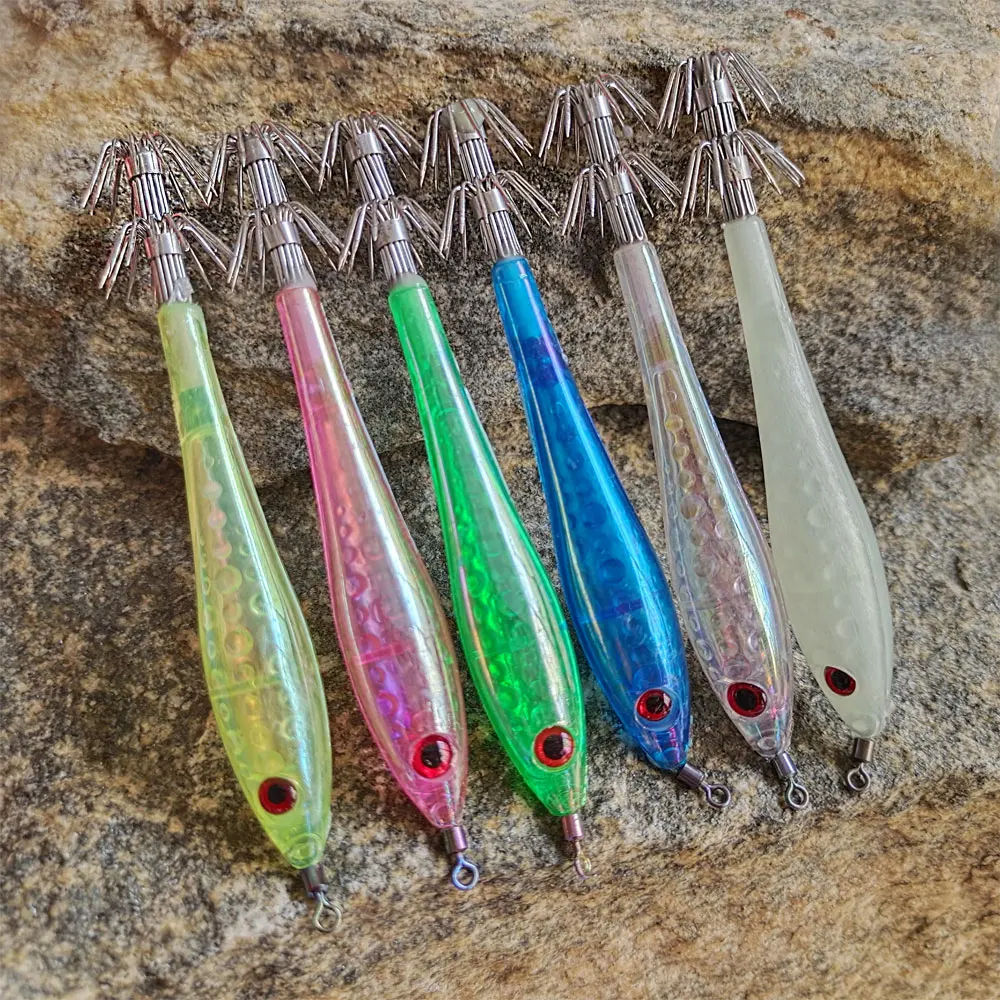Balleo 5 unids/lote 10 cm/6,2 cabeza de plantilla de calamar señuelo suave pesca pulpo wobbler aparejos de pesca pesca de carpa pesca con mosca crankbait - imagen 2