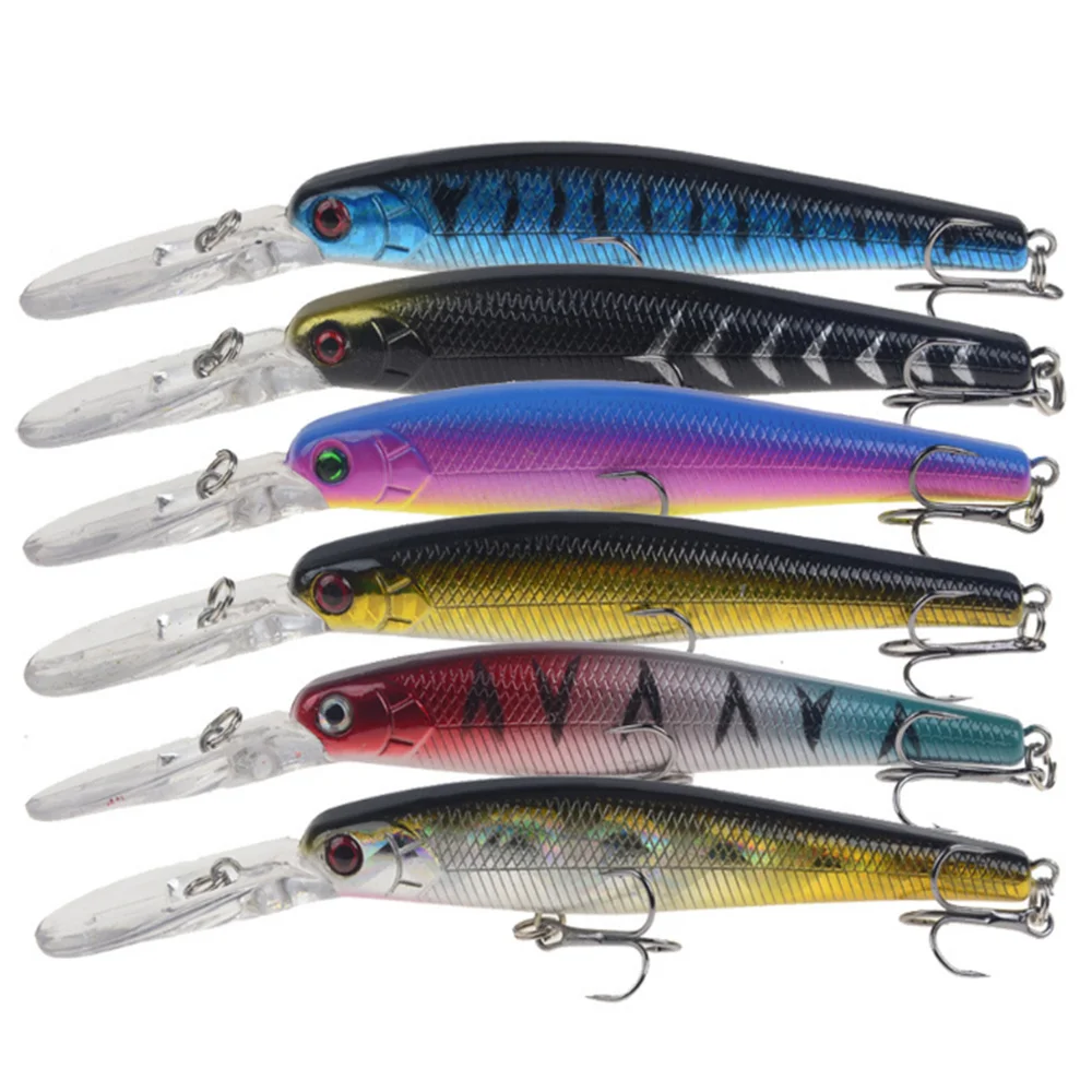 Señuelo de pesca de pececillos Wobbler, 12,5 cm, 14g, cebo duro Artificial Crankbait, anzuelos triples, aparejos de pesca de carpa, 1 ud. - imagen 2