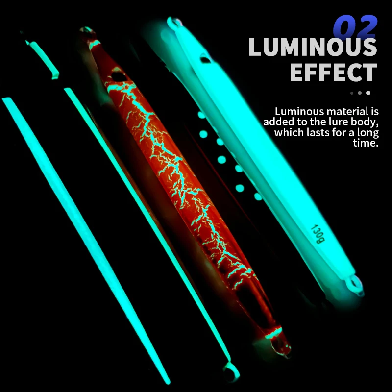 OBSESSION-anzuelos de Metal duro luminoso, 100g, 130g, 150g, 170g, velocidad de caída, anzuelos verticales de hundimiento rápido - imagen 5