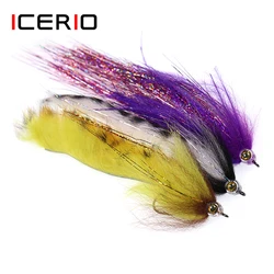 ICERIO-Señuelos de Pesca de agua salada, 1 pieza, calavera de pescado, arcoíris, Zonker, trucha, lubina, 2/0