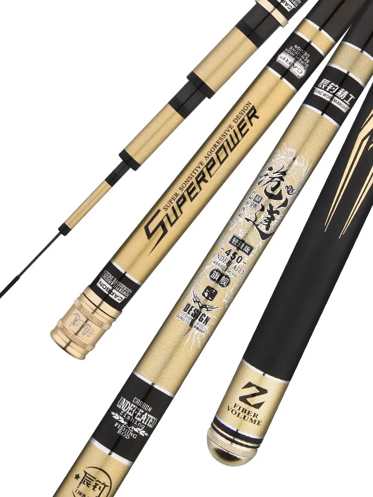 Caña de pescar telescópica de fibra de carbono, caña de pescar de fibra de carbono, 3,0 M-7,2 M, 4H, 5H, 6H, 8H, para carpa superdura, Angeln, Canne, Olta - imagen 2