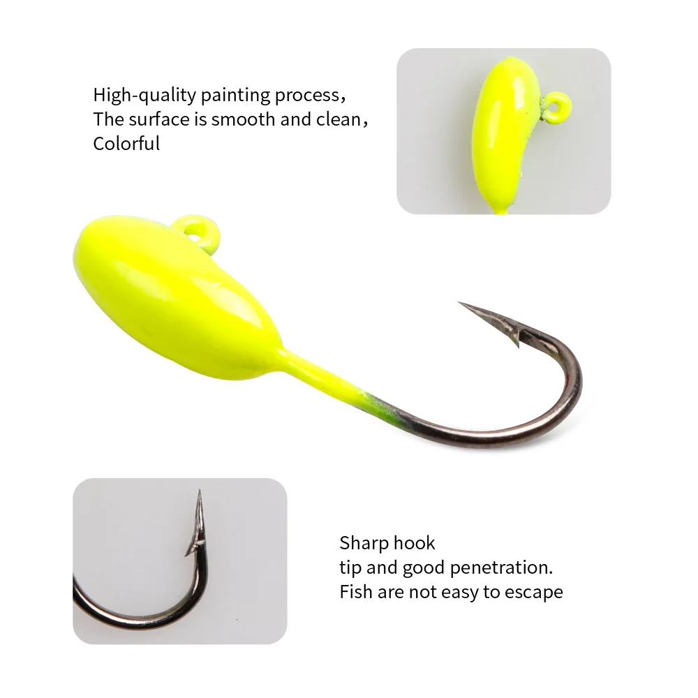 MAGBLUE-anzuelos de Pesca con cabeza plomada, 1,5g/2,4 cm, señuelo suave con púas, herramienta de accesorios para Pesca en hielo en invierno, 5 unids/lote - imagen 3