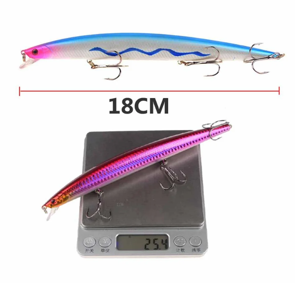 Señuelos de Pesca de gran pececillo, 18cm, 25,4g, aparejos flotantes de Crankbait, anzuelos agudos, cebo duro Artificial para carpa Swimbait, 1 Uds. - imagen 3