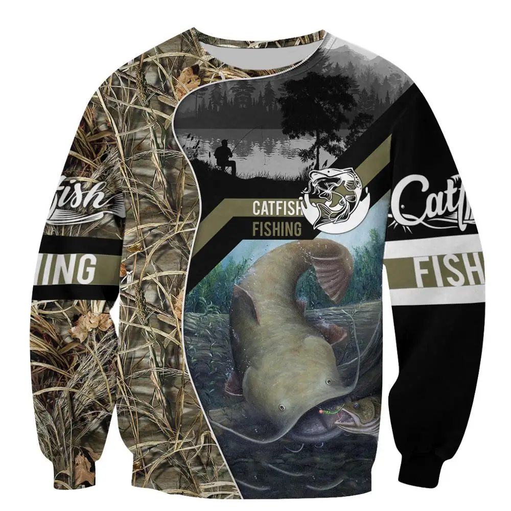 Catfish Fishing Sudadera capucha pesca bagre – Harajuku otoño - imagen 5